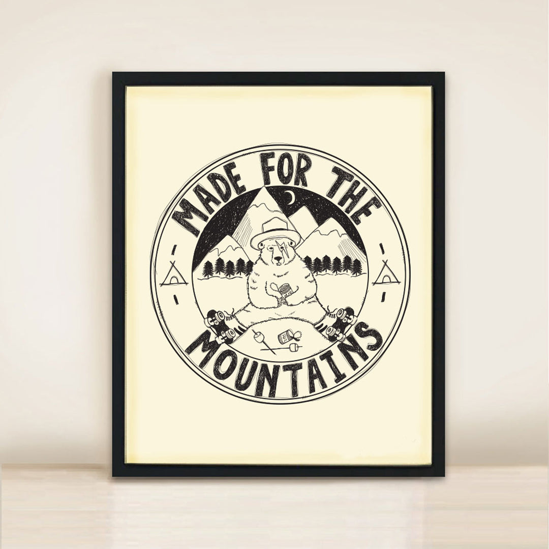 mountain bear wall art