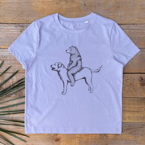 BEAR AND LABRADOR LILAC TEE