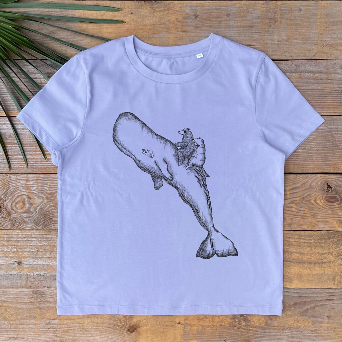 BEAR AND DINOSAUR RIDING A WHALE TSHIRT