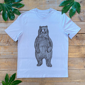 BEAR STANDING PRINT ON LILASC TEE