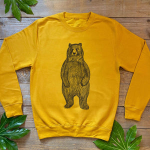 BEAR STANDING MENS MUSTARD COLOUR JUMPER