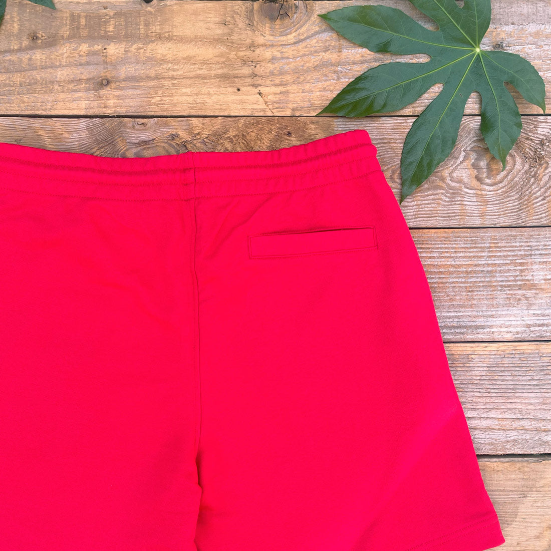 red bear shorts back pocket