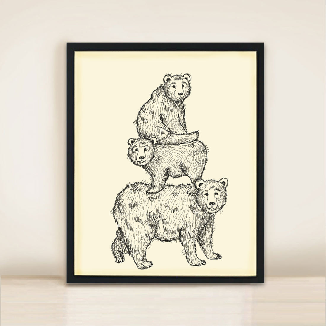 Bear Stack Poster Print A3