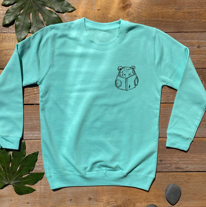 light blue jumper with bear design 