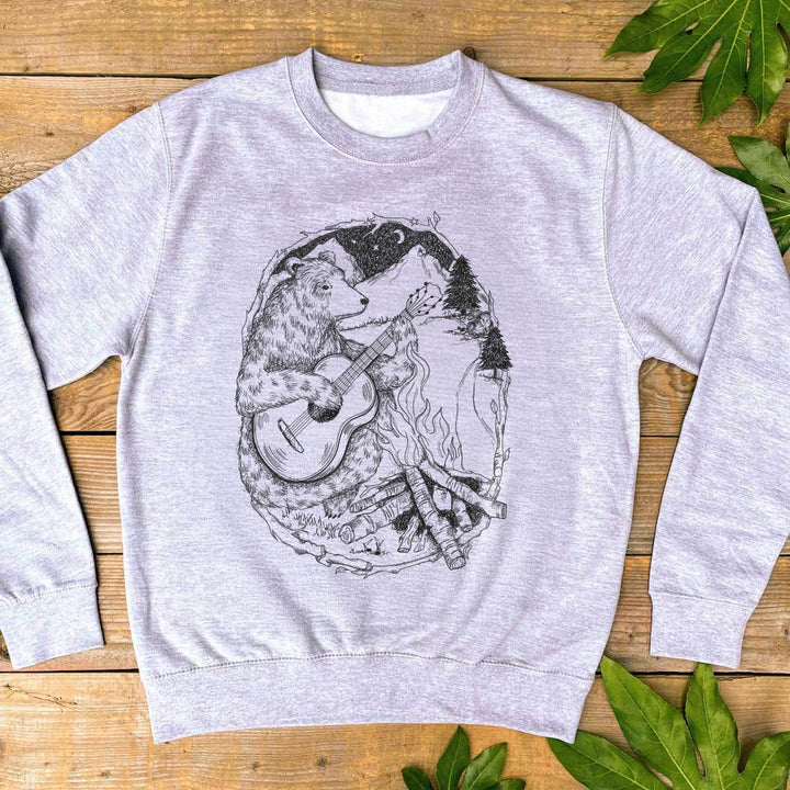 GREY JUMPER WITH BEAR PLAYING GUITAR
