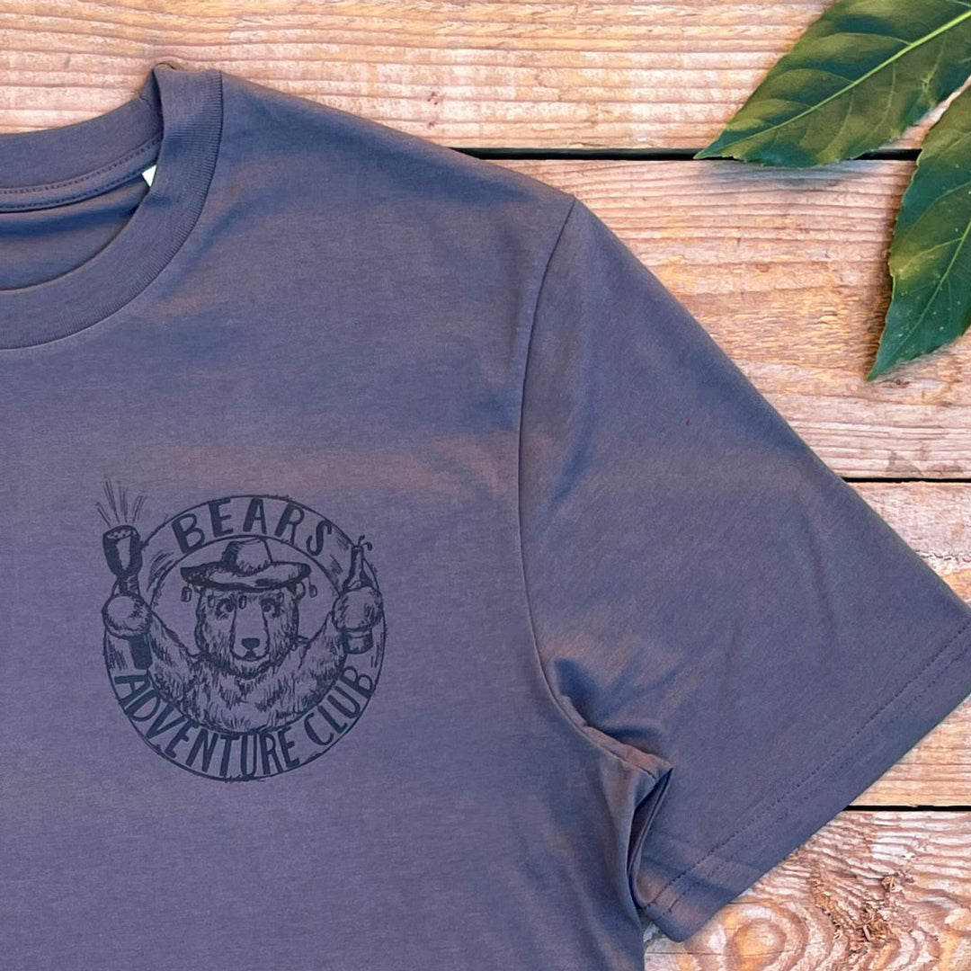 bears adventure club design on grey tee