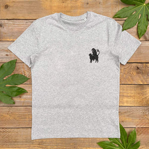 grey tee with bear and cat