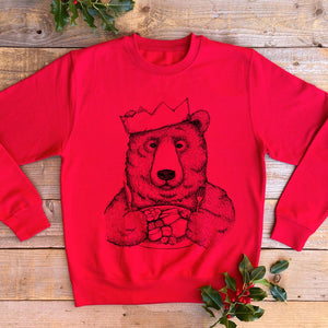 Christmas Dinner Bear Jumper Red