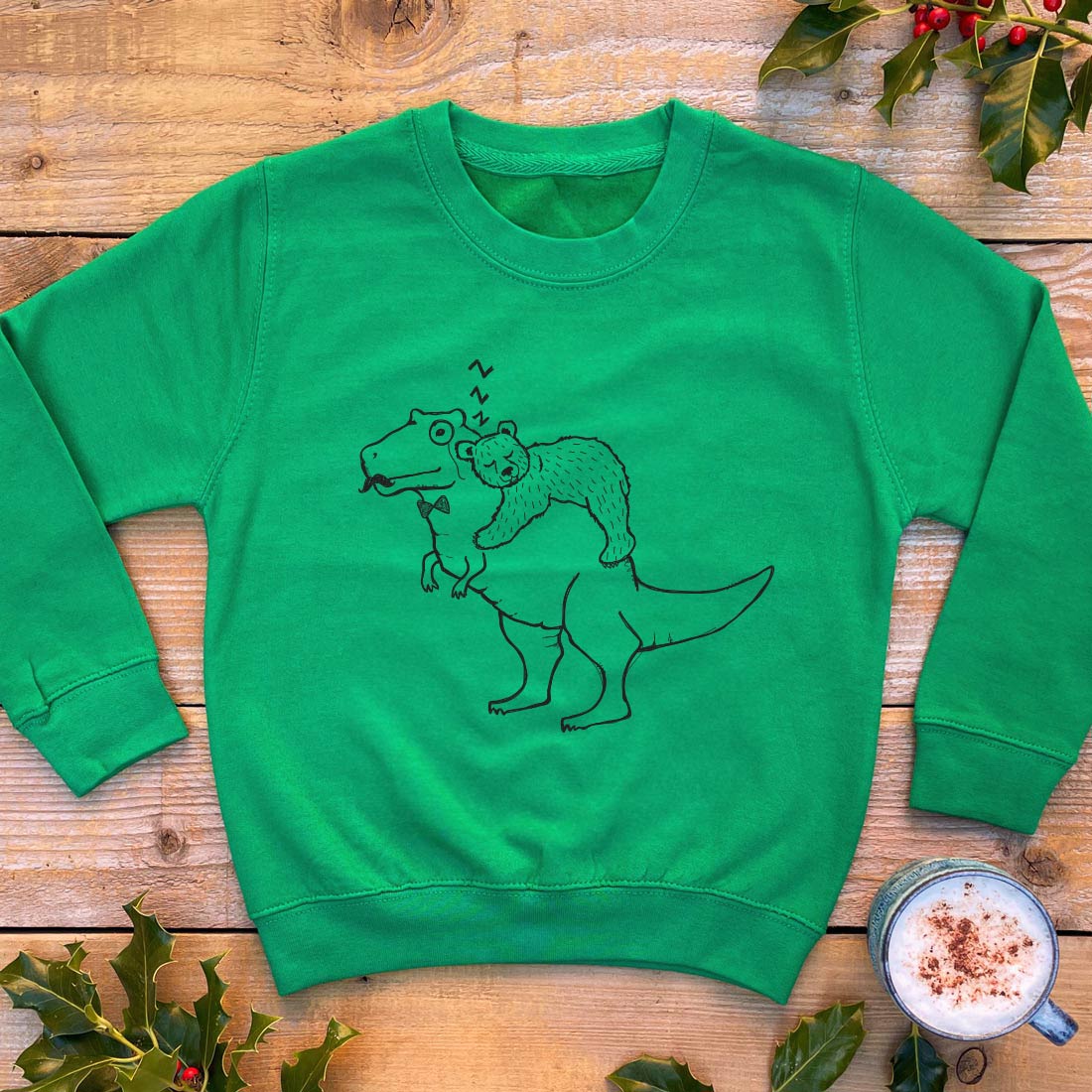 dinosaur and bear cub jumper