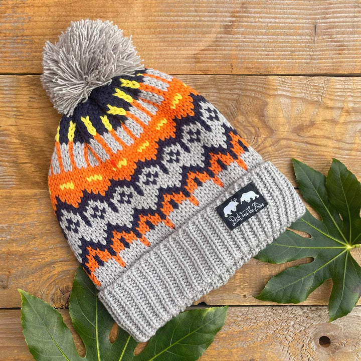 Retro Knit Bear Hat - Aperol Dream