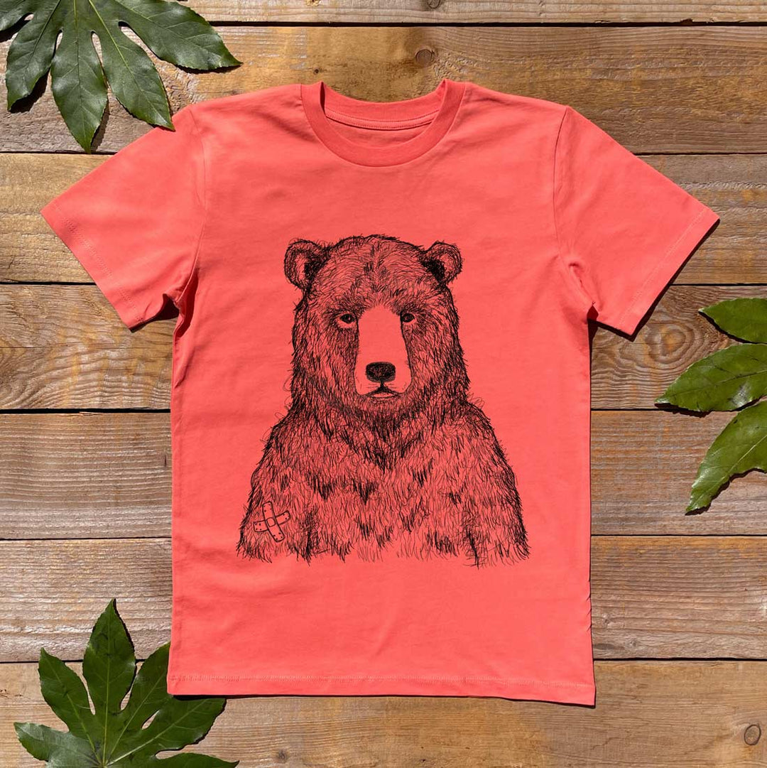 kids bright tee with bear design