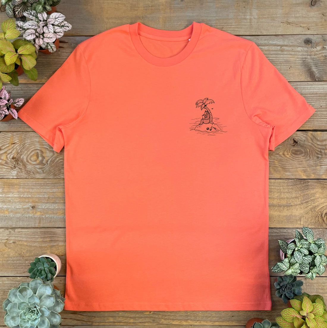 BEAR AND PALM TREE ON ISLAND TEE