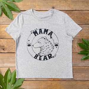 grey womens tee with mama bear print