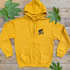 bear riding bicycle hoodie