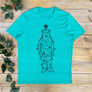 BEAR DRESSED AS XMAS TREE TEE