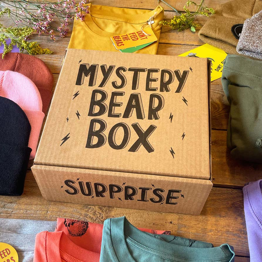 DFTB bear goodies arranged in a gift box