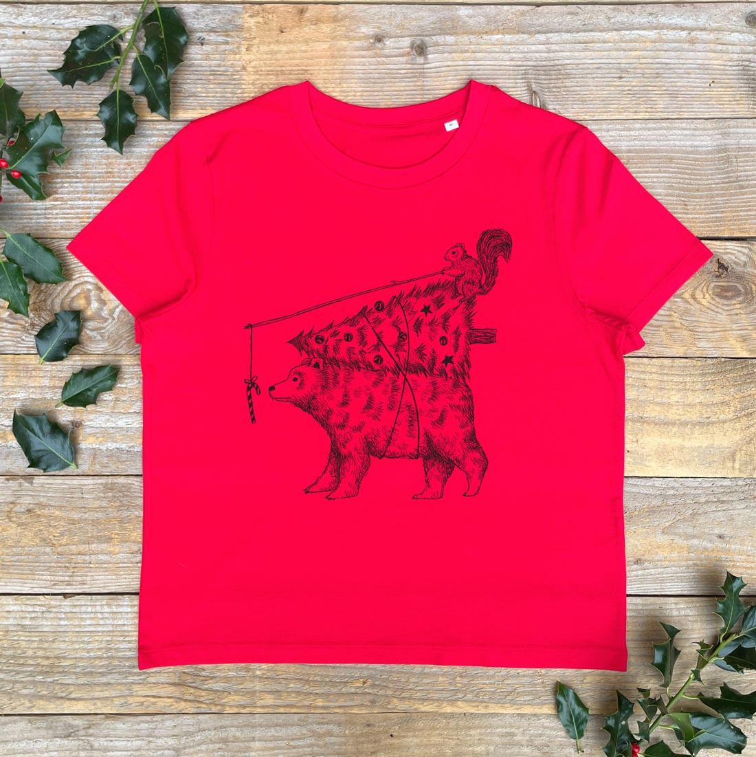 RED XMAS BEAR TSHIRT