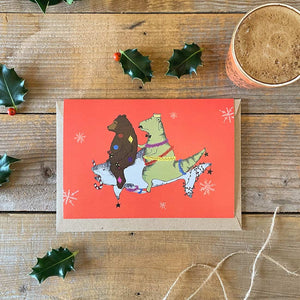 bear and shark christmas card