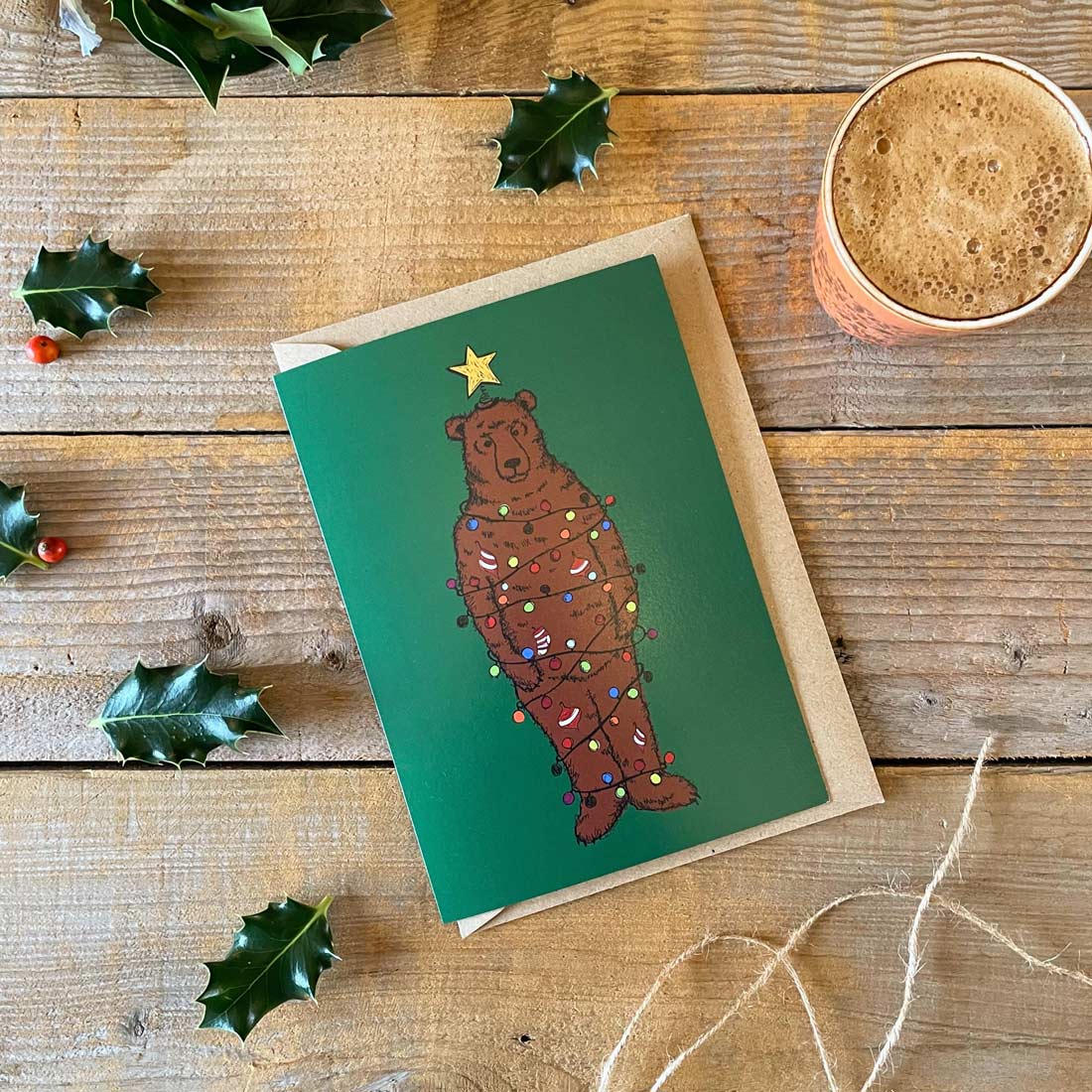 christmas tree bear card