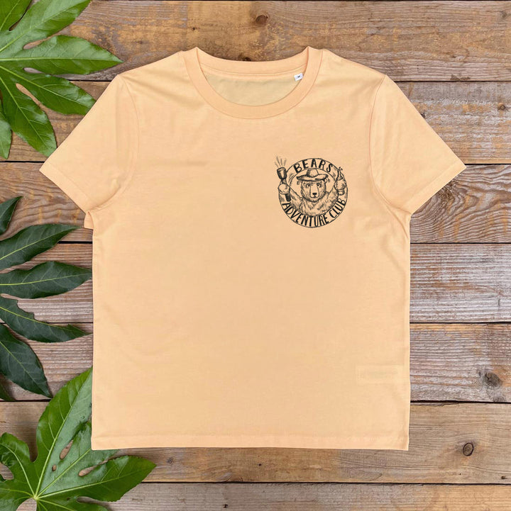 womens peachy shirt with bear pocket design