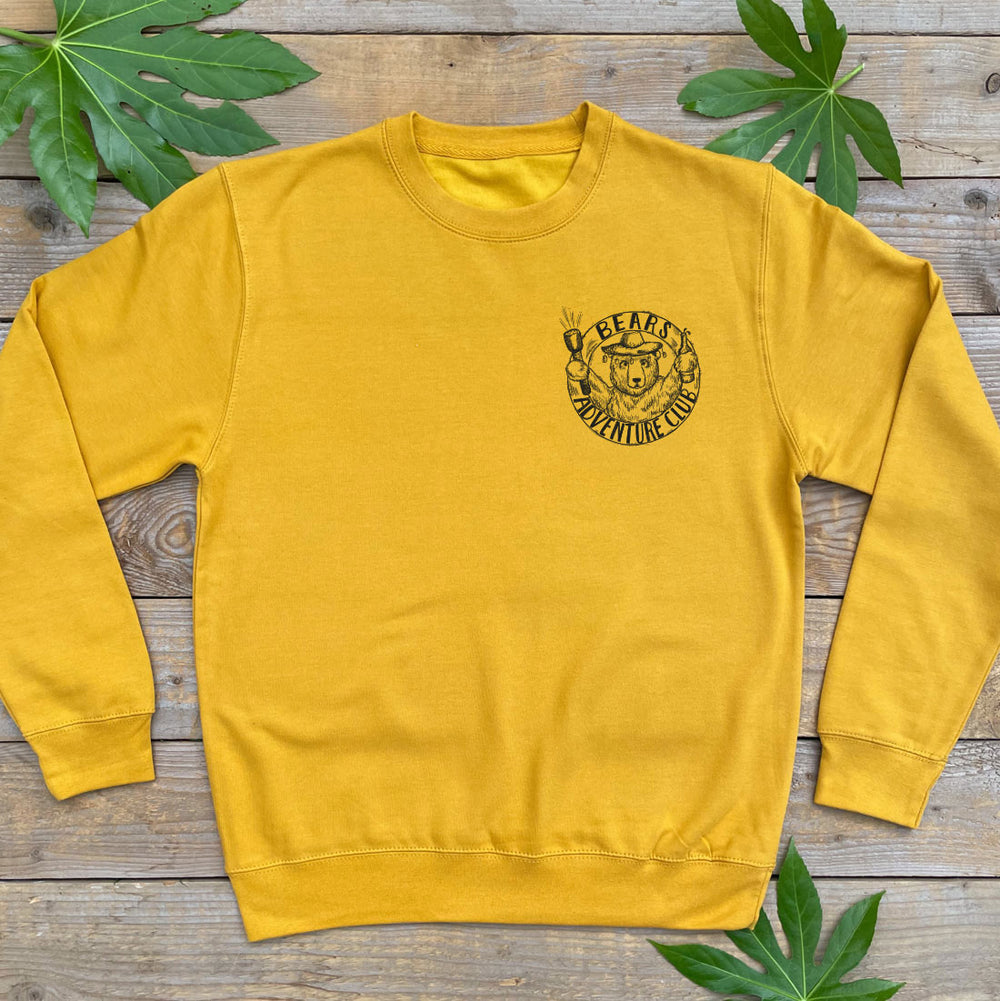 mustard jumper  with bear pocket print