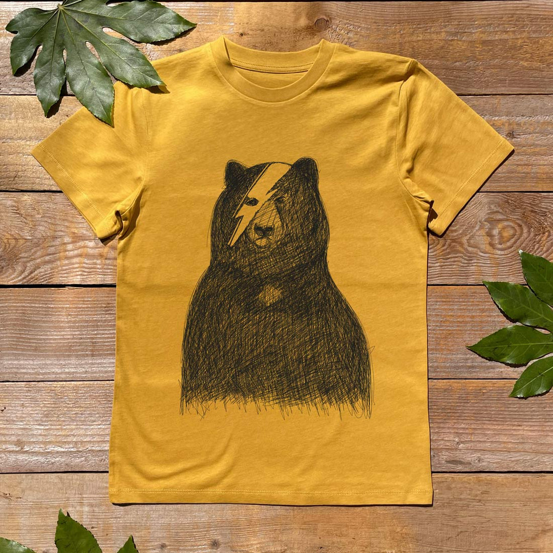 kids bear tshirt with bowie design