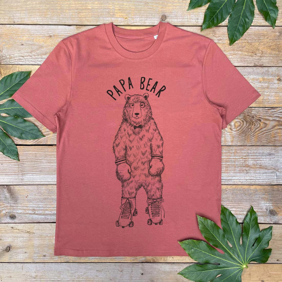 brown mens tshirt with bear and papa bear text