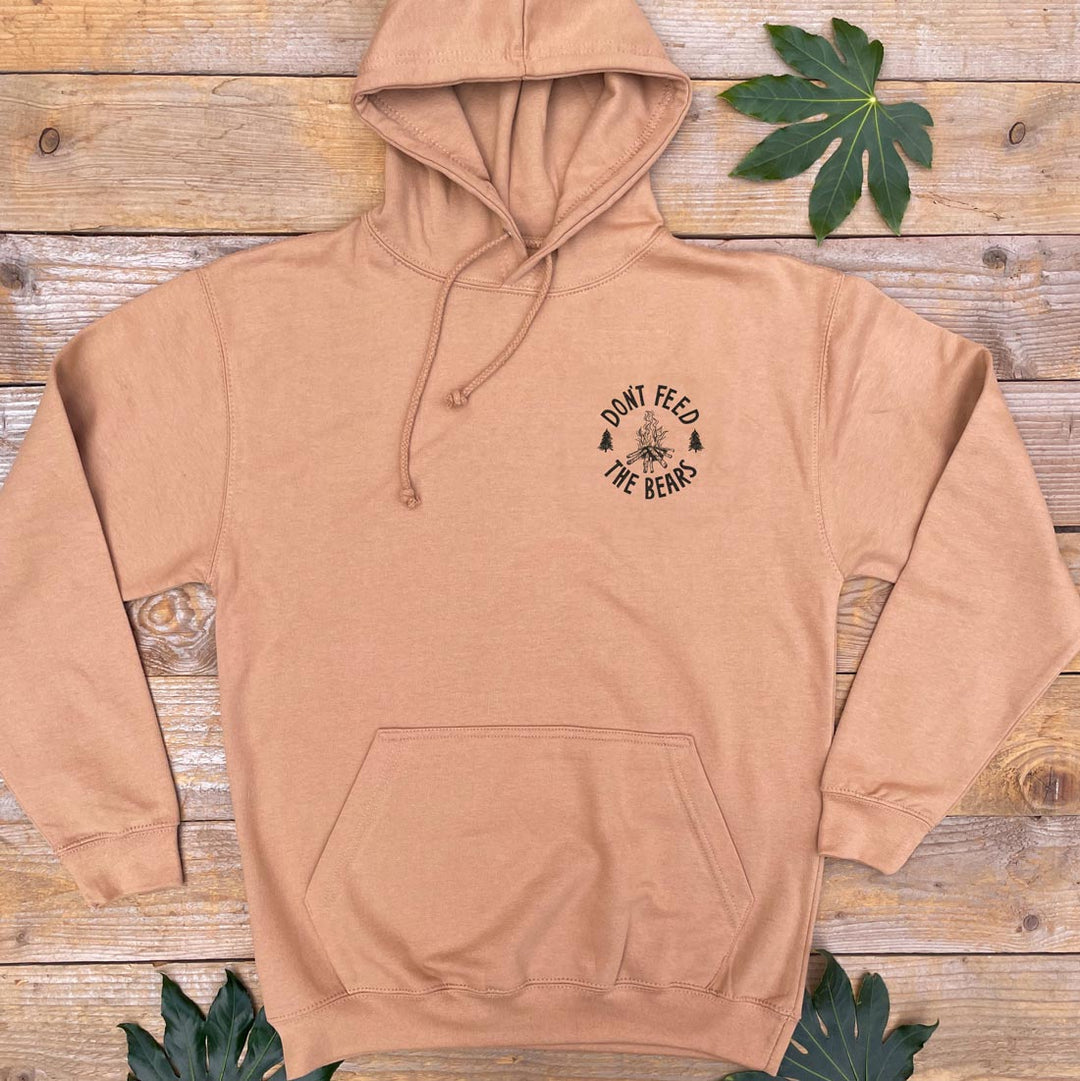 brown hoodie with bear playing guitar