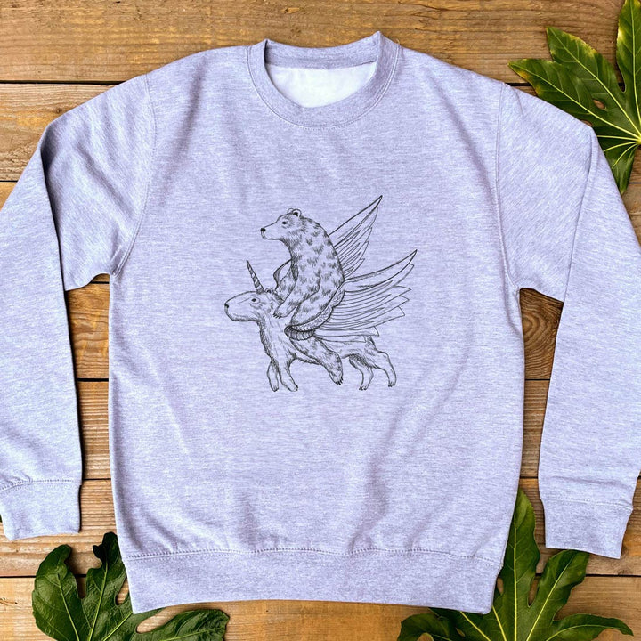 capybara unicorn jumper grey