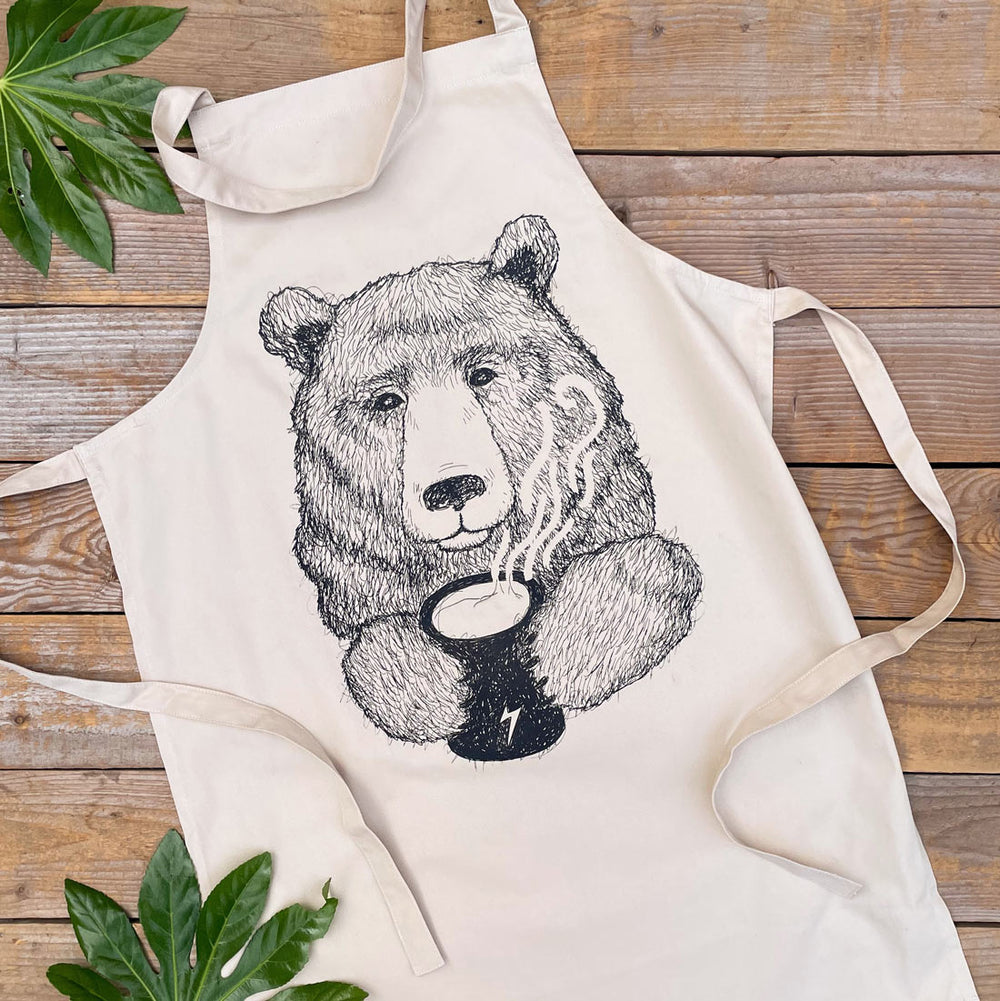 apron with bear print