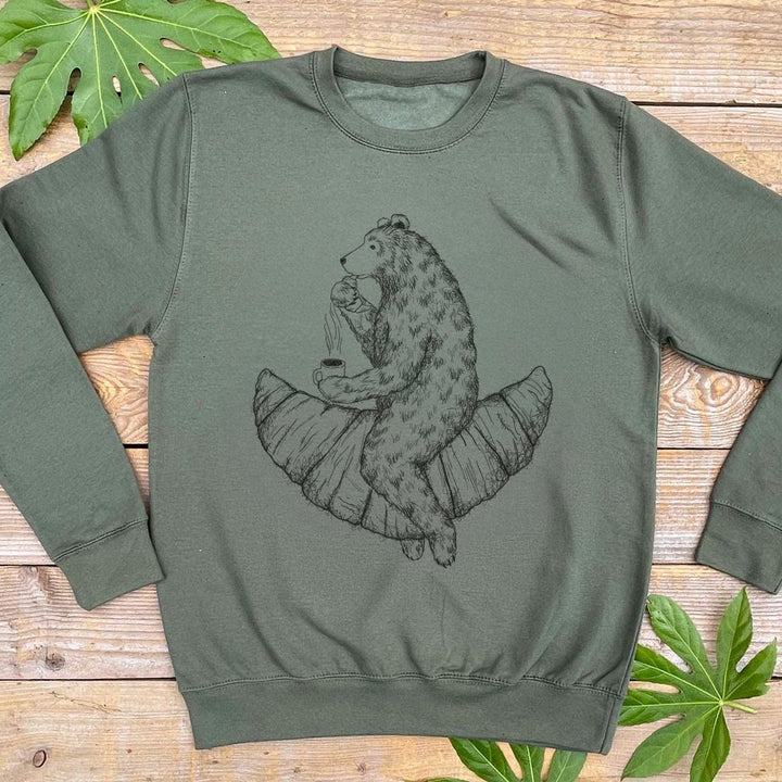bear riding a croissant jumper