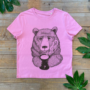 BEAR DRINKING A CUPPA TSHIRT