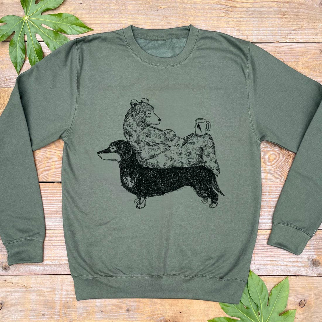 mens bear and dachshund jumper