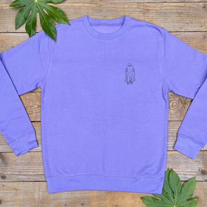 purple jumper with bear ghost print