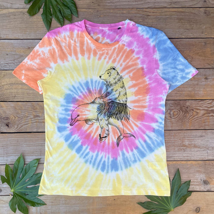 tie dye bear tee