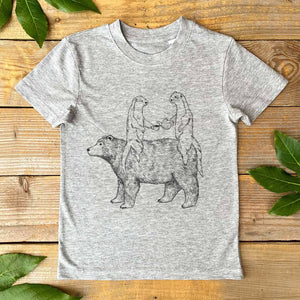 kids bear and otter tshirt