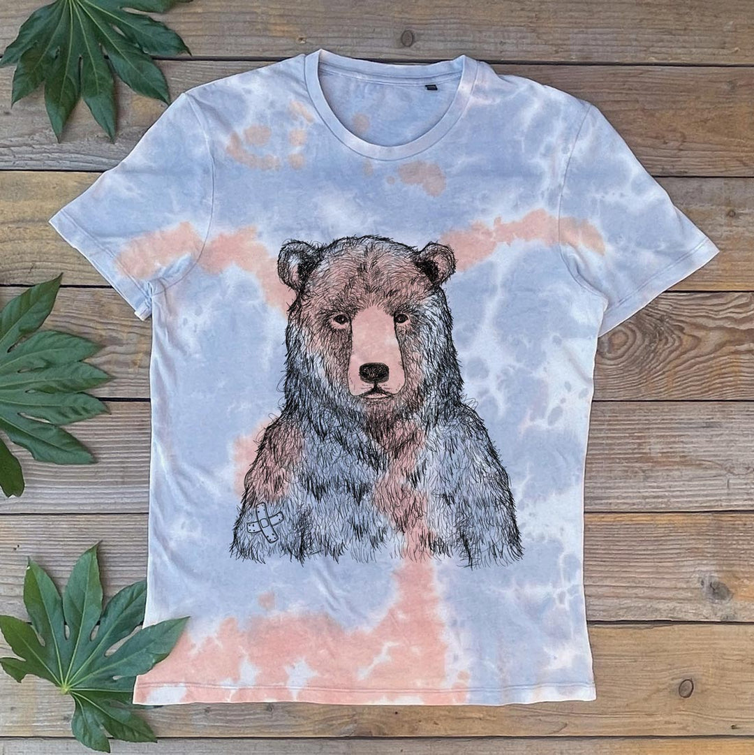 grizzly bear tie dye tshirt