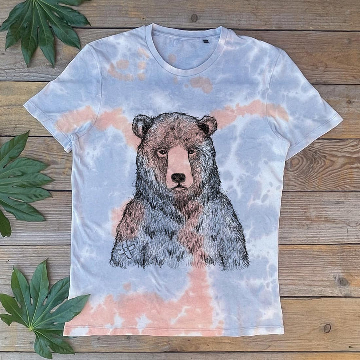 grizzly bear tie dye tshirt