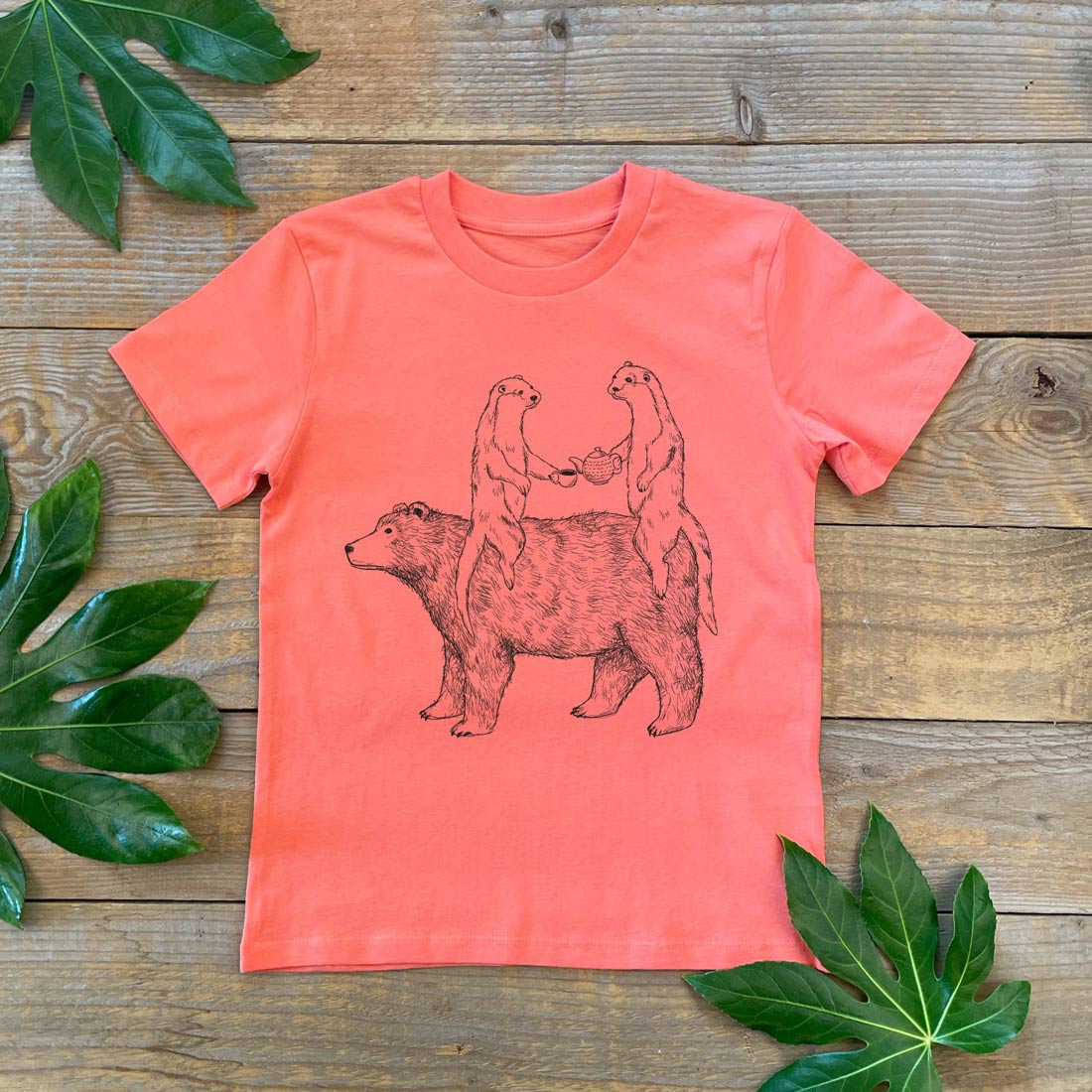 kids bear and otter tshirt