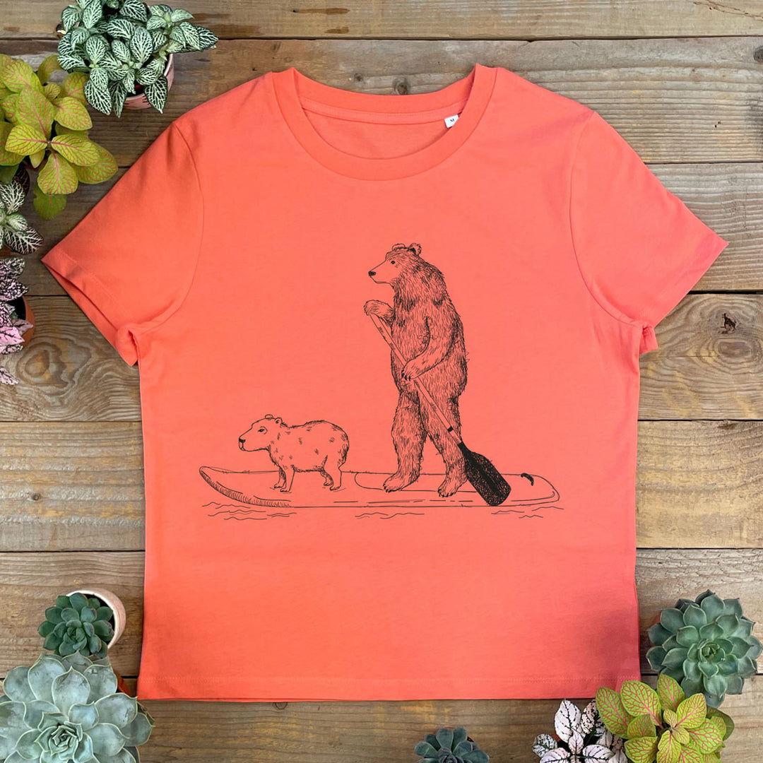 bear and capybara tee