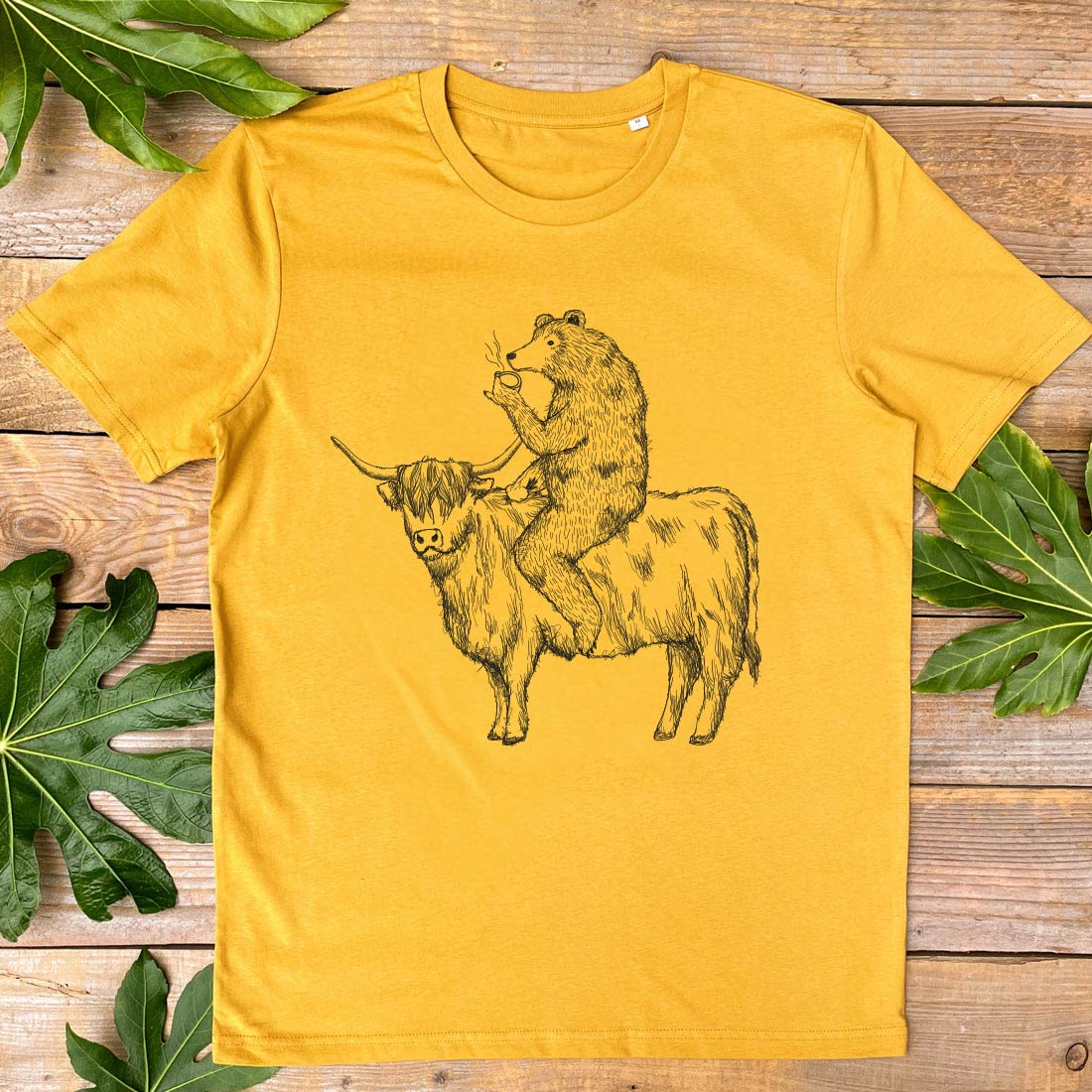 BEAR AND HIGHLAND COW TSHIRT