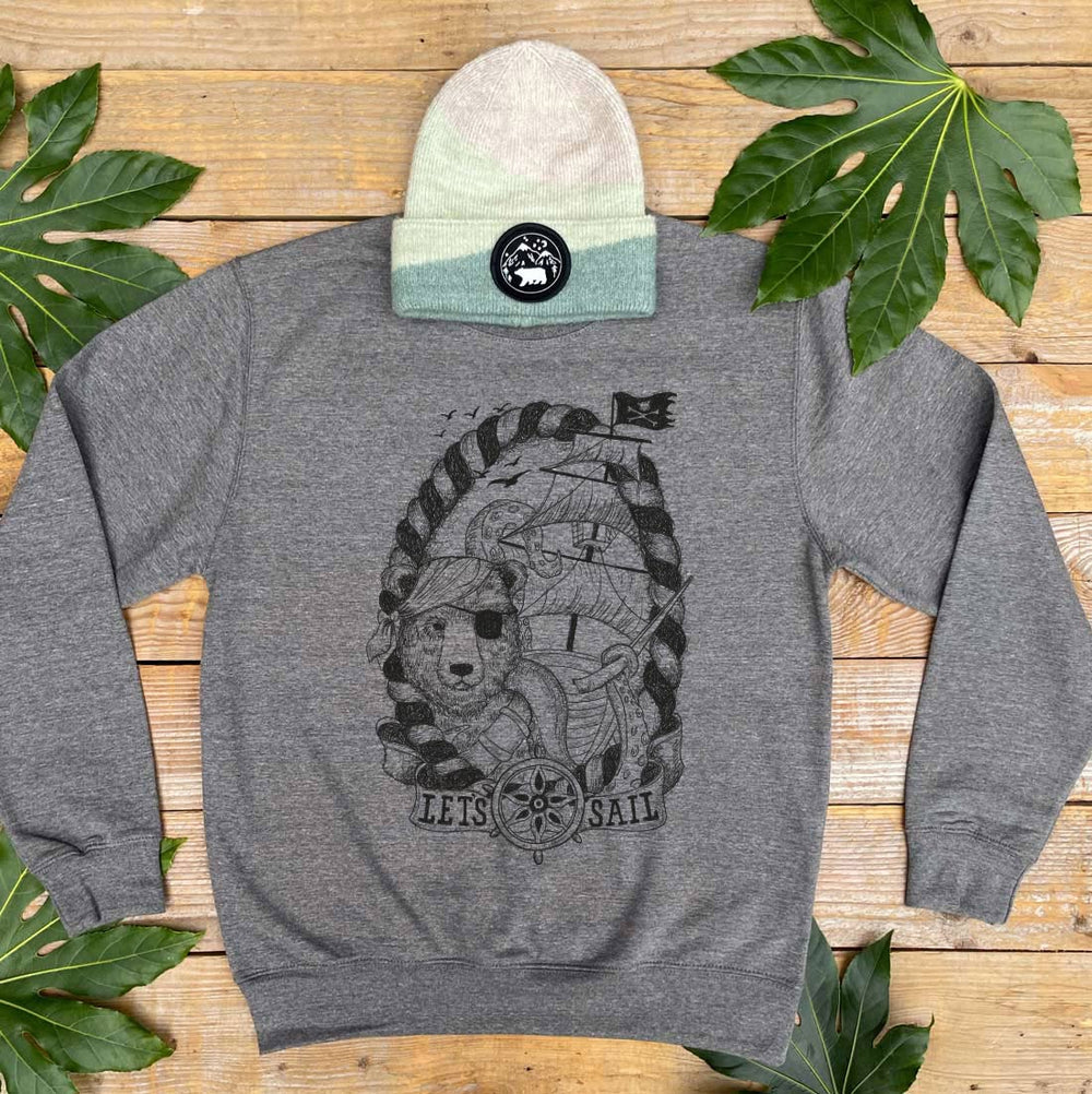 pirate bear charcoal jumper