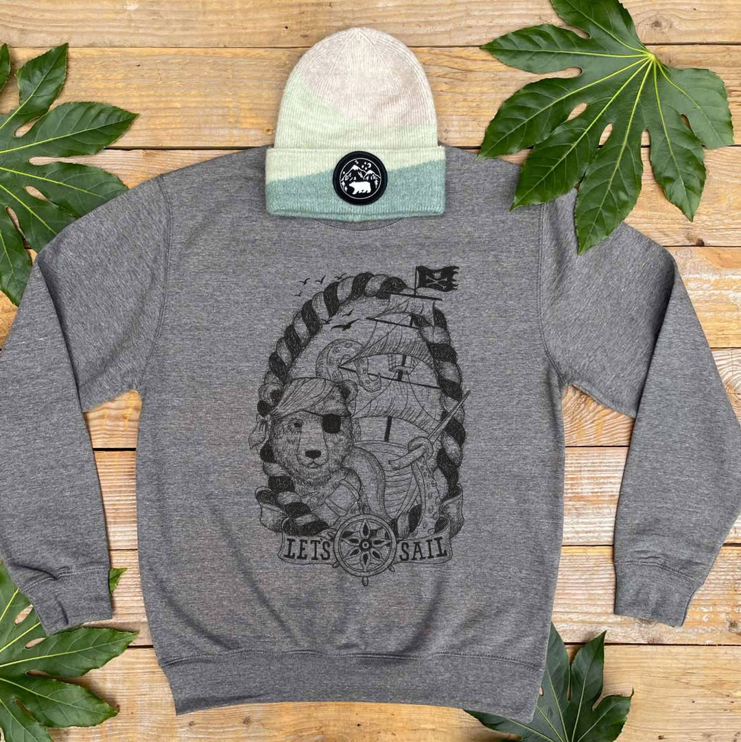 pirate bear charcoal jumper