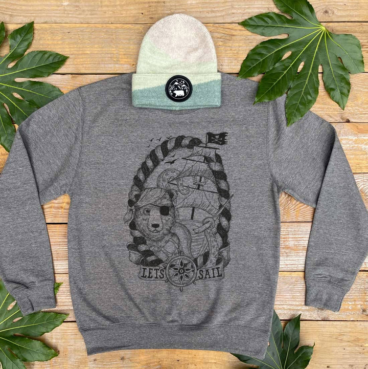 pirate bear charcoal jumper