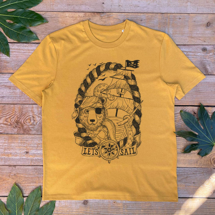 mens bear and pirate tee