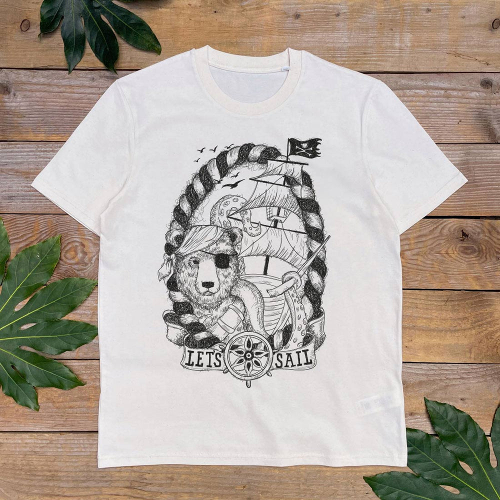 mens pirate bear design tee