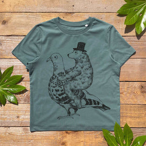 pigeon women's t-shirt green