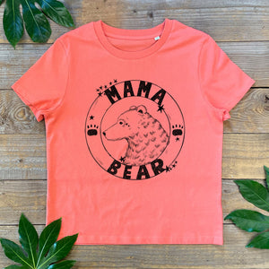 mama bear print tee orange