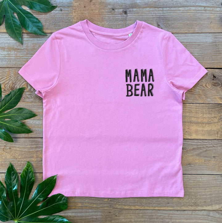 pink womens tee wit mama bear text