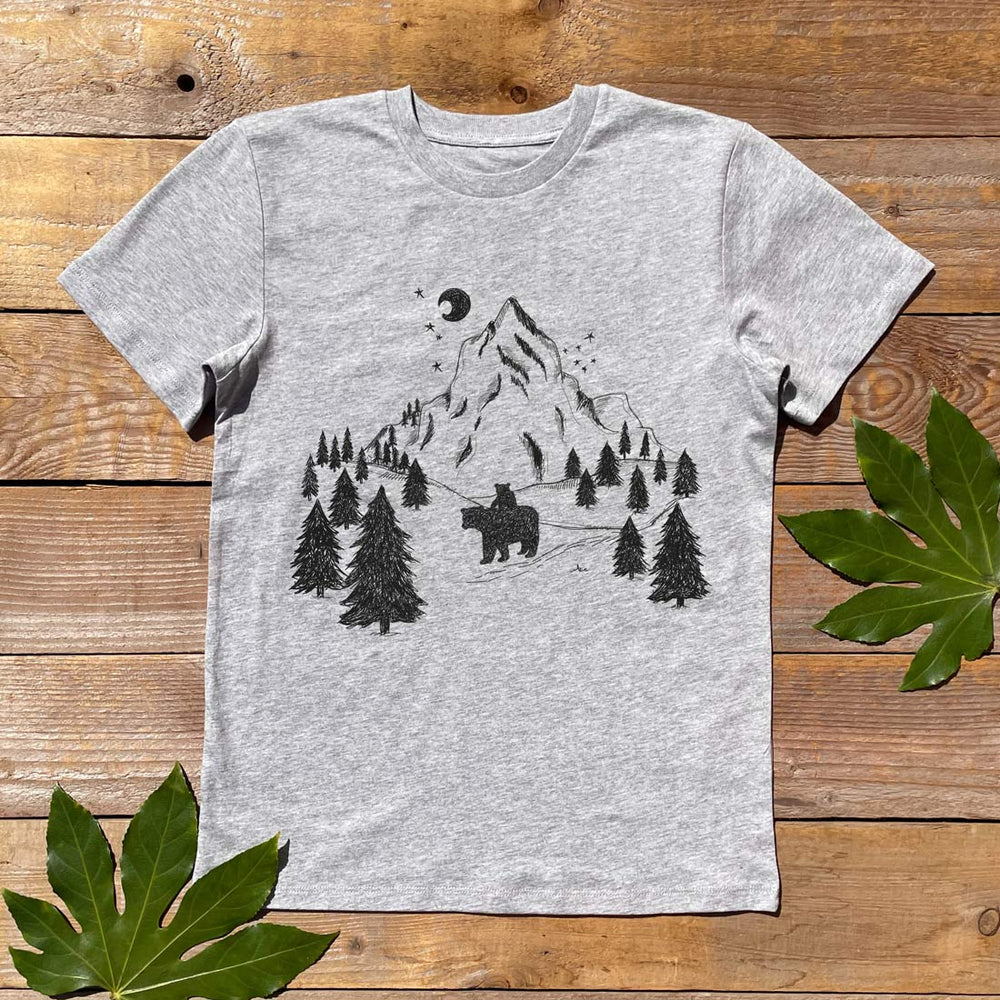 kids bear and mountains tshirt